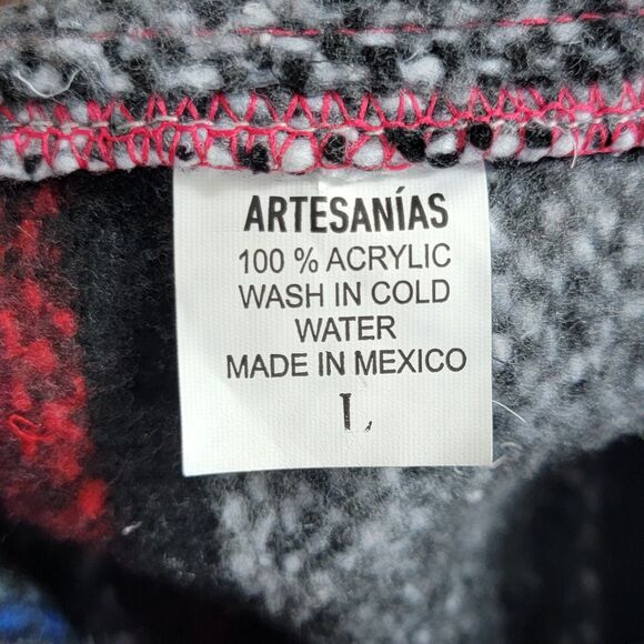 Artesanias Hoodie Mens L Striped Baja California Surfer Skater Sweater Drug Rug - Picture 10 of 10